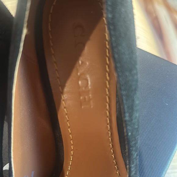 Coach gorgeous suede heels worn twice. Block heel. Look better in person. - Picture 4 of 6